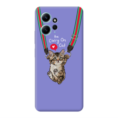 Xiaomi Redmi Note 12 4G Swinging cat Purple Colored Silicone TPU Θήκη