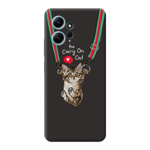 Xiaomi Redmi Note 12 4G Swinging cat Black Colored Silicone TPU Θήκη