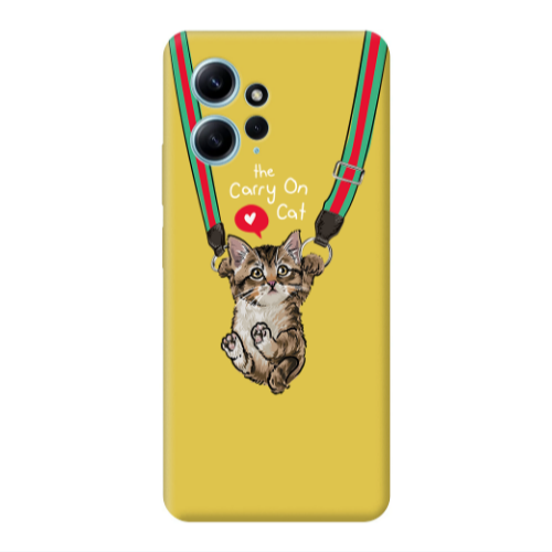 Xiaomi Redmi Note 12 4G Swinging cat Yellow Colored Silicone TPU Θήκη