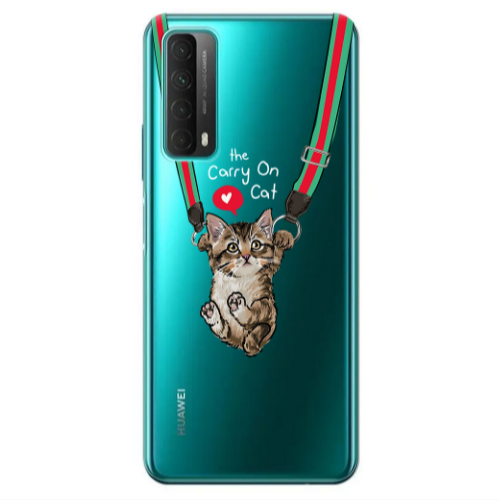 Huawei P Smart 2021 Swinging cat Transparent Silicone TPU Θήκη