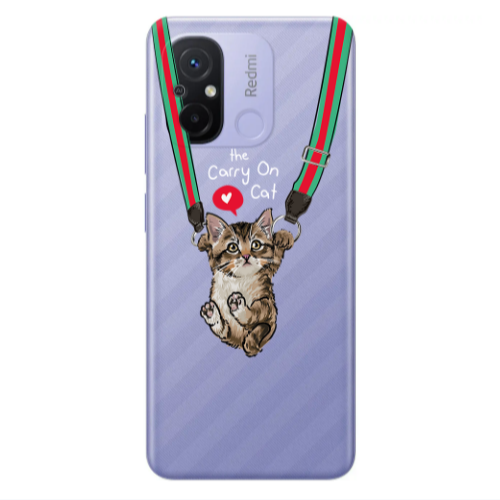 Xiaomi Redmi 12C Swinging cat Transparent Silicone TPU Θήκη