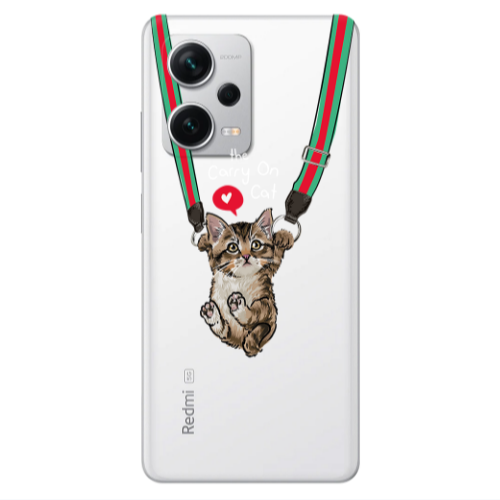 Xiaomi Redmi Note 12 5G Swinging cat Transparent Silicone TPU Θήκη
