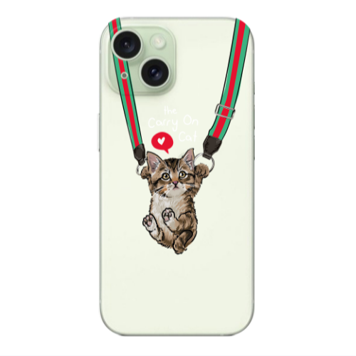 Apple iPhone 15 Swinging cat Transparent Silicone TPU Θήκη
