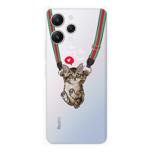 Xiaomi Redmi 12 Swinging cat Transparent Silicone TPU Θήκη