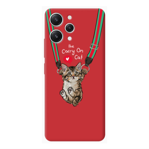 Xiaomi Redmi 12 Swinging cat Red Colored Silicone TPU Θήκη