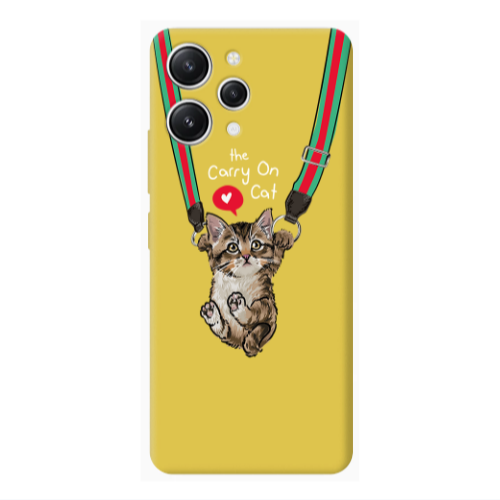 Xiaomi Redmi 12 Swinging cat Yellow Colored Silicone TPU Θήκη