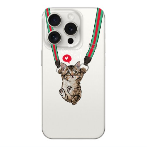 Apple iPhone 15 Pro Max Swinging cat Transparent Silicone TPU Θήκη
