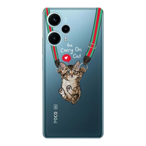 Xiaomi Poco F5 Swinging cat Transparent Silicone TPU Θήκη