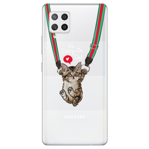Samsung A42 5G Swinging cat Transparent Silicone TPU Θήκη