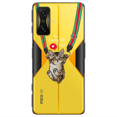 Xiaomi Poco F4 Gt Swinging cat Transparent Silicone TPU Θήκη