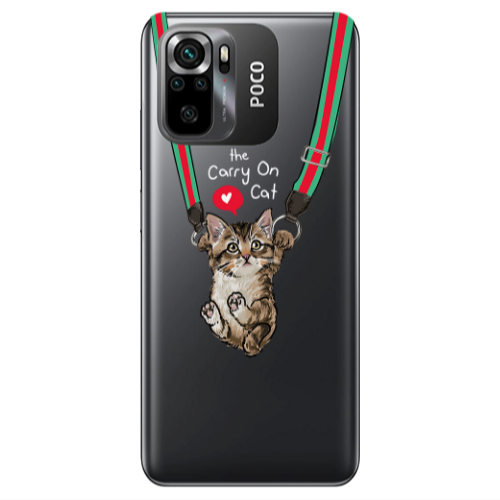 Xiaomi Poco M5 s Swinging cat Transparent Silicone TPU Θήκη
