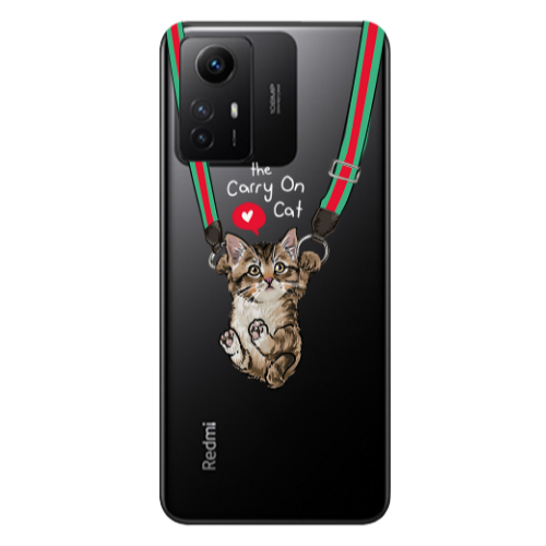 Xiaomi Redmi Note 12s Swinging cat Transparent Silicone TPU Θήκη