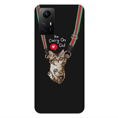 Xiaomi Redmi Note 12s Swinging cat Black Colored Silicone TPU Θήκη