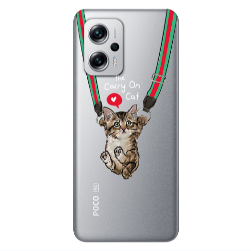 Xiaomi Poco X4 GT Swinging cat Transparent Silicone TPU Θήκη