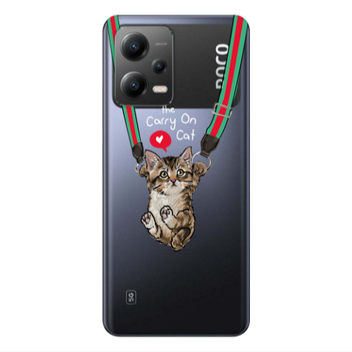 Xiaomi Poco X5 Swinging cat Transparent Silicone TPU Θήκη