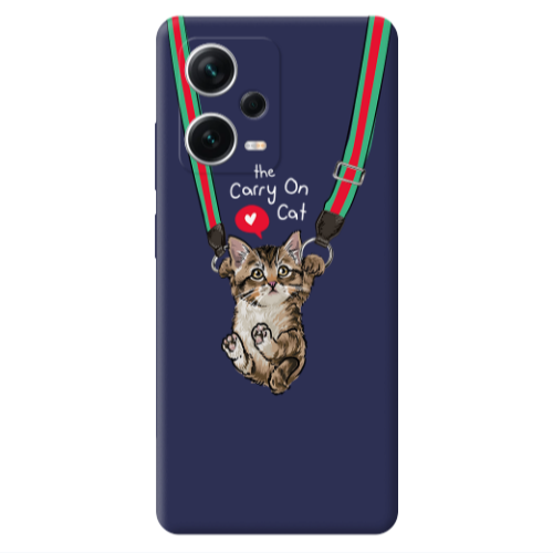 Xiaomi Poco X5 Swinging cat Dark blue Colored Silicone TPU Θήκη