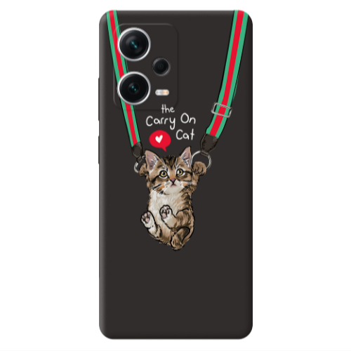 Xiaomi Poco X5 Swinging cat Black Colored Silicone TPU Θήκη