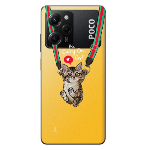 Xiaomi Poco X5 Pro Swinging cat Transparent Silicone TPU Θήκη