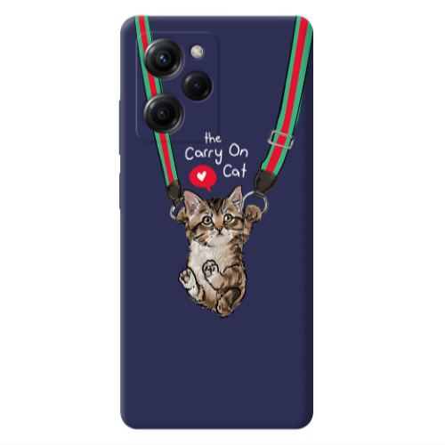 Xiaomi Poco X5 Pro Swinging cat Dark blue Colored Silicone TPU Θήκη