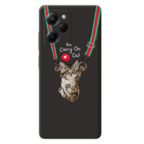 Xiaomi Poco X5 Pro Swinging cat Black Colored Silicone TPU Θήκη