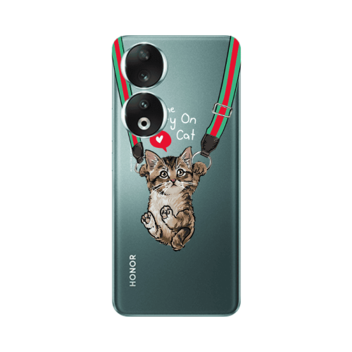 Honor 90 5G Swinging cat Transparent Silicone TPU Θήκη