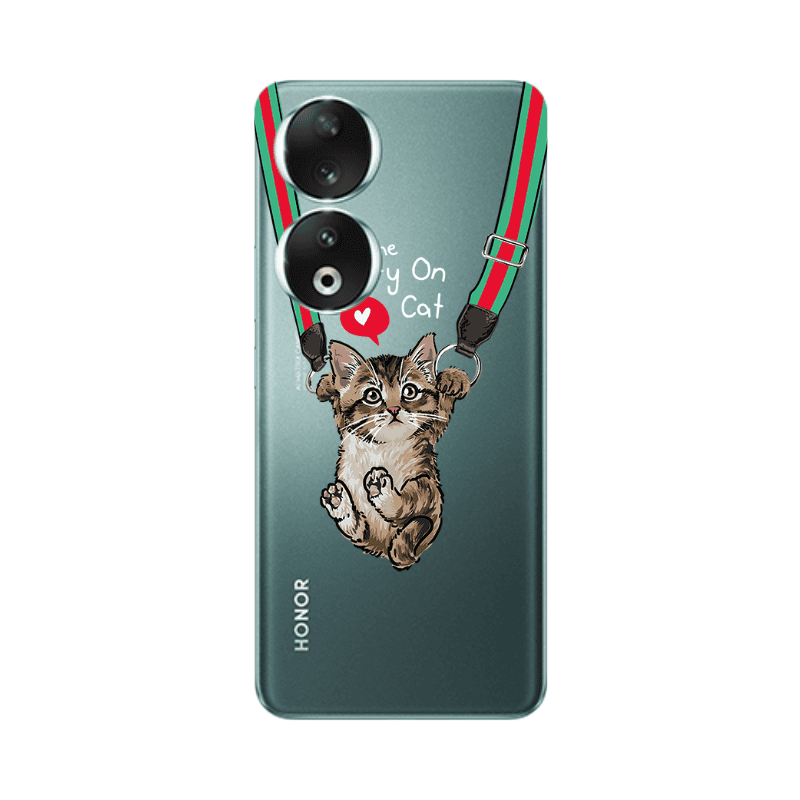 Honor 90 5G Swinging cat Transparent Silicone TPU Θήκη
