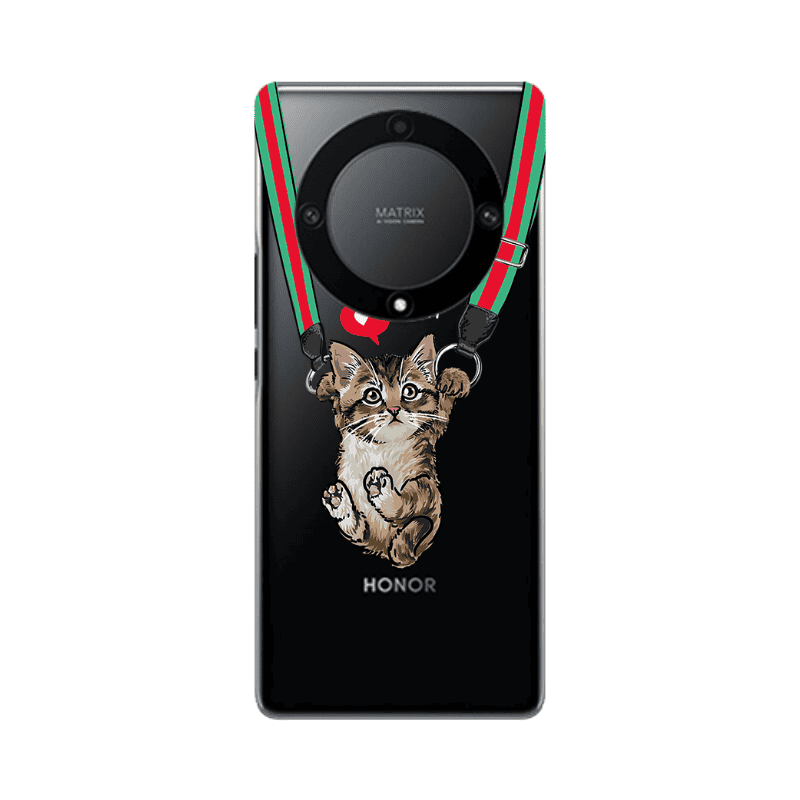 Honor Magic5 Lite 5G Swinging cat Transparent Silicone TPU Θήκη