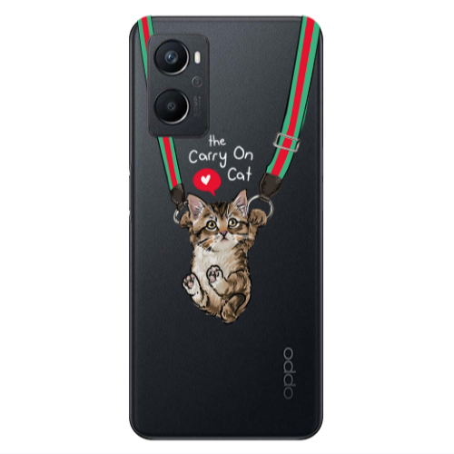 Oppo A 96 Swinging cat Transparent Silicone TPU Θήκη