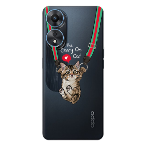 Oppo A 98 Swinging cat Transparent Silicone TPU Θήκη