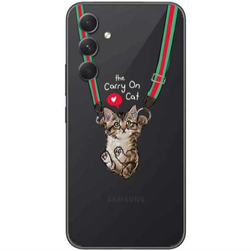 Samsung Galaxy A25 Swinging cat Transparent Silicone TPU Θήκη