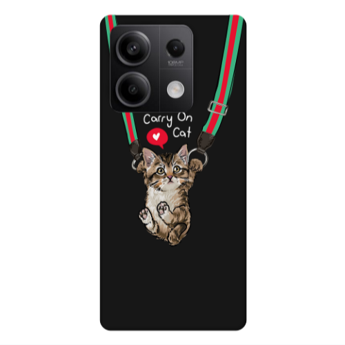 Xiaomi Redmi Note 13 5G Swinging cat Black Colored Silicone TPU Θήκη