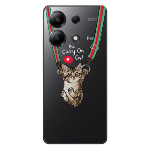 Xiaomi Redmi Note 13 4G Swinging cat Transparent Silicone TPU Θήκη