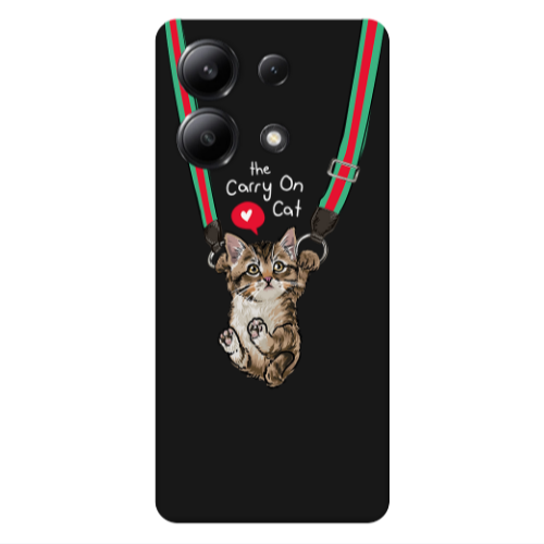 Xiaomi Redmi Note 13 4G Swinging cat Black Colored Silicone TPU Θήκη
