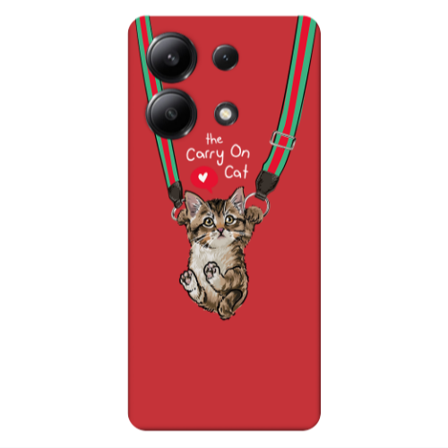 Xiaomi Redmi Note 13 4G Swinging cat Red Colored Silicone TPU Θήκη
