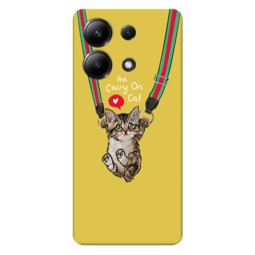 Xiaomi Redmi Note 13 4G Swinging cat Yellow Colored Silicone TPU Θήκη