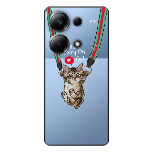 Xiaomi Poco M6 Pro 4G Swinging cat Transparent Silicone TPU Θήκη