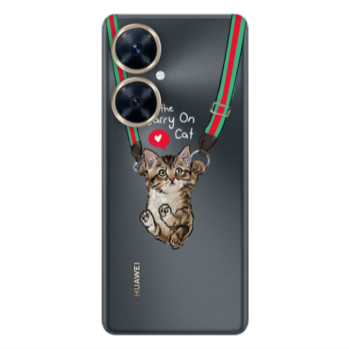 Huawei Nova 11i Swinging cat Transparent Silicone TPU Θήκη
