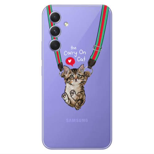 Samsung A55 Swinging cat Transparent Silicone TPU Θήκη