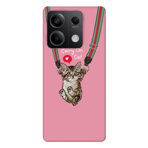 Xiaomi Redmi Note 13Pro 5G Swinging cat Pink Colored Silicone TPU Θήκη