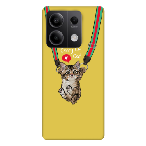 Xiaomi Redmi Note 13Pro 5G Swinging cat Yellow Colored Silicone TPU Θήκη