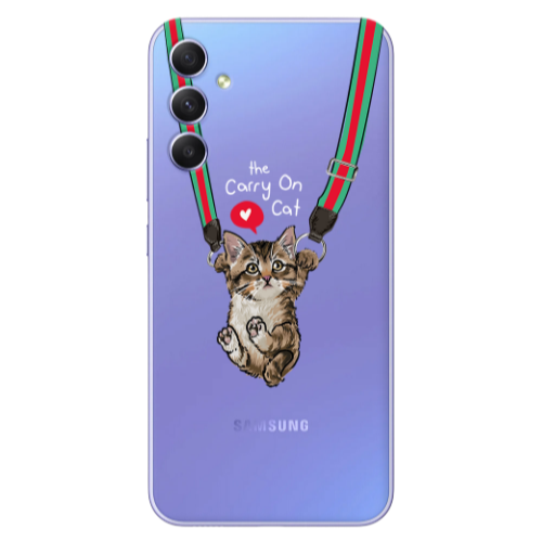 Samsung A16 Swinging cat Transparent Silicone TPU Θήκη
