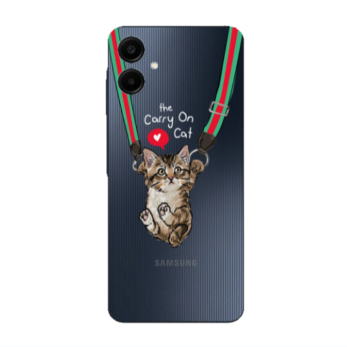 Samsung A06 Swinging cat Transparent Silicone TPU Θήκη