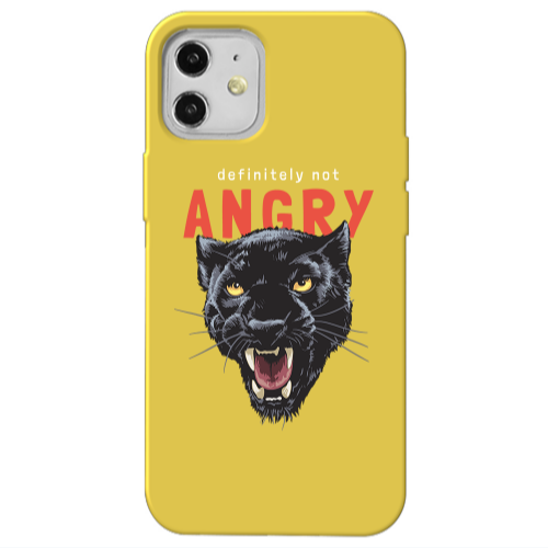 Apple iPhone 12 Pointed teeth Yellow Colored Silicone TPU Θήκη