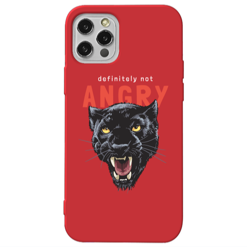 Apple iPhone 12 Pro Pointed teeth Red Colored Silicone TPU Θήκη