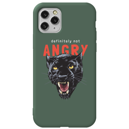 Apple iPhone 11 Pro Max Pointed teeth Dark Green Colored Silicone TPU Θήκη