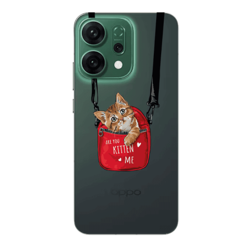 Oppo RENO 14 Are you kitten Transparent Silicone TPU Θήκη