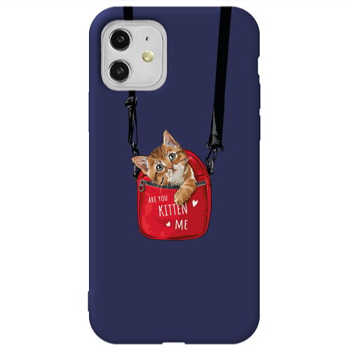 Apple iPhone 11  Are you kitten Dark blue Colored Silicone TPU Θήκη