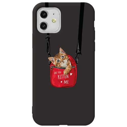 Apple iPhone 11  Are you kitten Black Colored Silicone TPU Θήκη