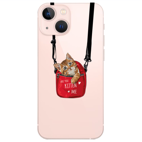 Apple iPhone 13 Are you kitten Transparent Silicone TPU Θήκη