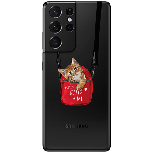 Samsung S21 Ultra Are you kitten Transparent Silicone TPU Θήκη